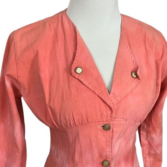 Vintage 70’s does 40’s DIY Peach TieDye Wiggle Dress S - Picture 4 of 13